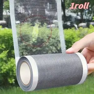 Self-Adhesive Screen Repair Tape Roll, Plastic Patch for Window & Door Mesh Fixes, Easy Use Non-Waterproof Solution, Size 4.74x196.85 Inches, Home Decorative