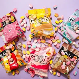 Sukar Mini BUBS Mix Chewy Swedish Candy Trio - Banana Caramel, Sour Skulls & Fruity Ovals - Viral Tiktok Sweet & Sour Treats - Bonbon Snack Strawberry Sugar Soft