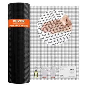 VEVOR Hardware Cloth, 48''x 100' Galvanized Wire Mesh Roll, 19 Gauge Chicken Wire Fence Roll, Vinyl Coating Metal Wire Mesh for Chicken Coop Barrier, Rabbit Snake Fences, Poultry Enclosures