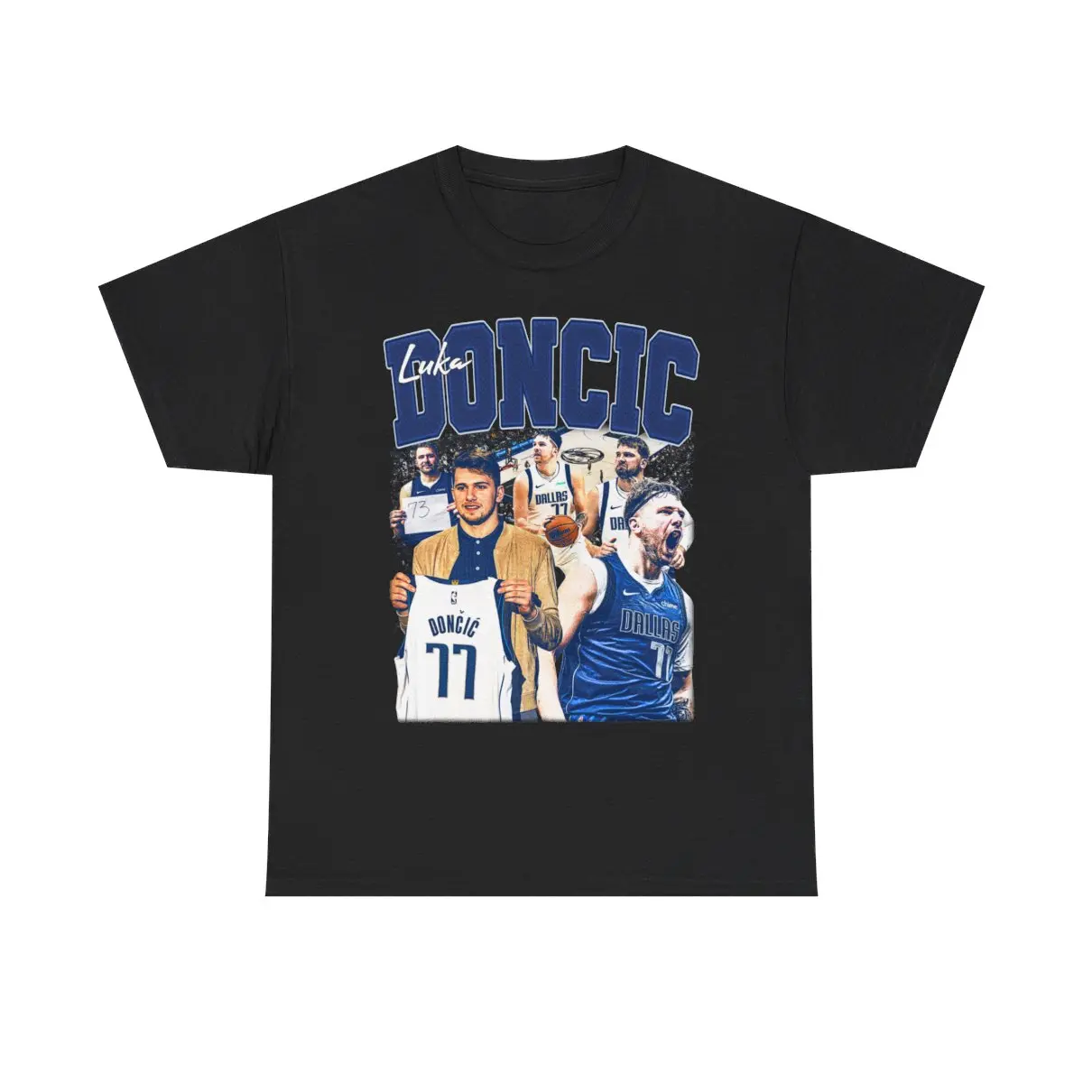 Luka Doncic Vintage 90s Halftone Graphic Style T-Shirt - Luka Mavs T-Shirt - American Basketball Oversized T-Shirt Bootleg Gift Unisex T-Shirt