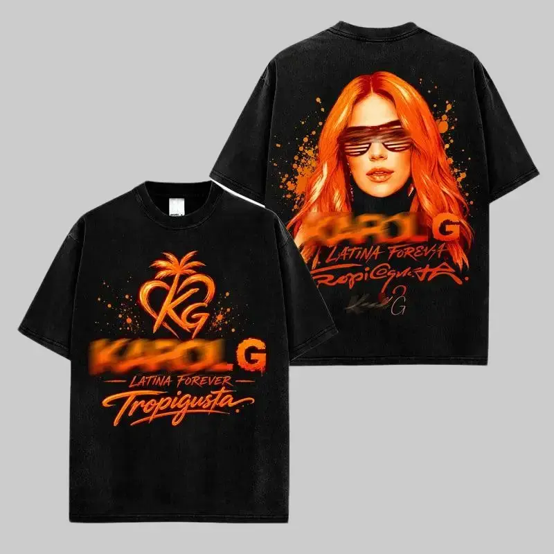KG Viajando por el Mundo Tropitour 2026 Graphic Tee, Tropicoqueta Album Merch Inspired T-Shirt, Made in USA, 100% Cotton, La Bichota Fashion Streetwear Shirt, Bichotas Fan Gift for Concert Lovers