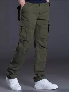 Men's Relaxed Fit Spandex Cargo Pants with Pockets, Casual Men's Pants