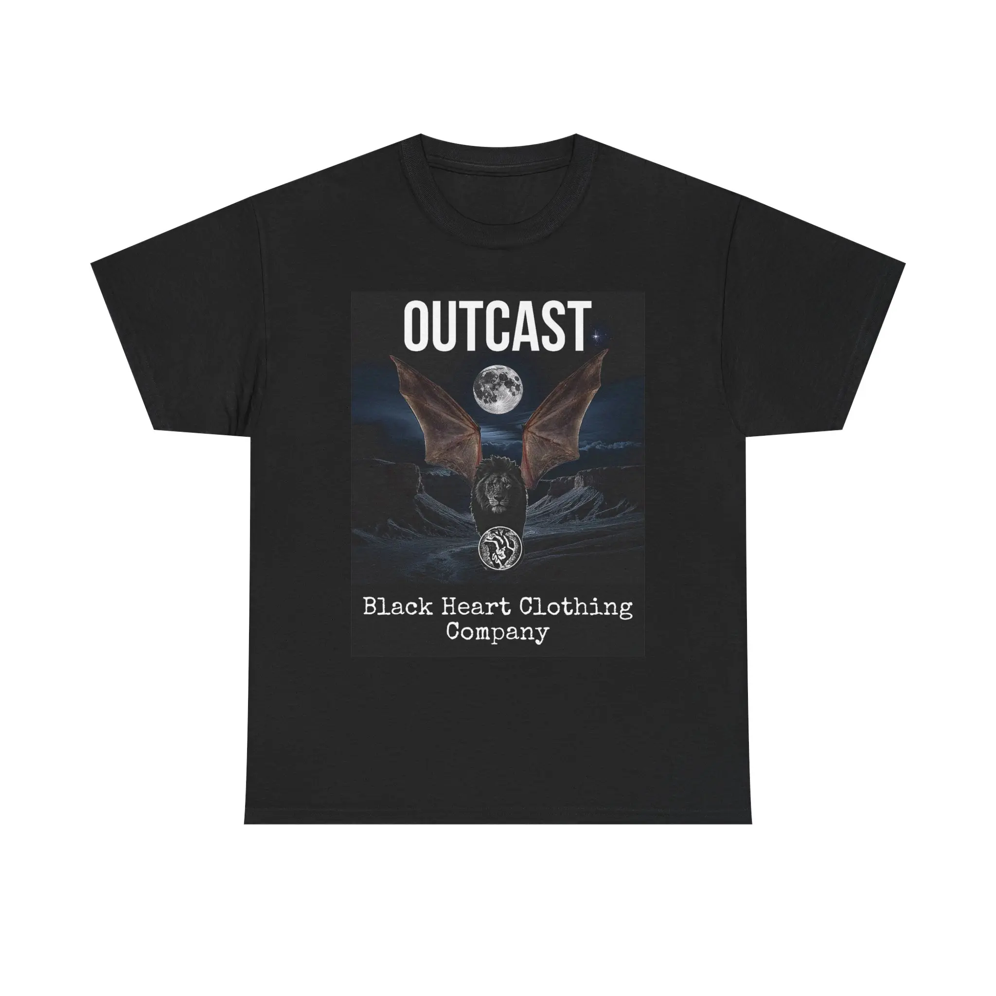 Outcast Bat Moon Graphic Tee | Black Heart Clothing Company
