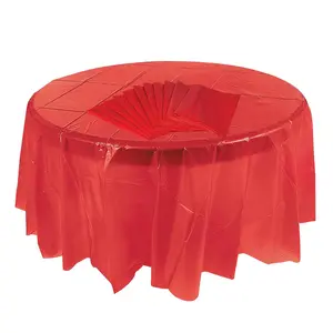 Bulk 12 Pc. Red Round Plastic Tablecloths