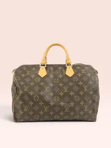 Pre-owned Louis Vuitton Canvas Tote Bags Monogram Speedy 35 w/ Lock & Key 1999