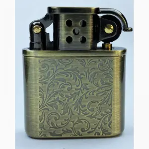 Solid Copper Retro Igniter, Windproof Kerosene Type Featuring Old Nine Gates & Detailed Constantine Pattern, Versatile for Daily Use, Collection & Holiday Gifting, No Fuel Included.