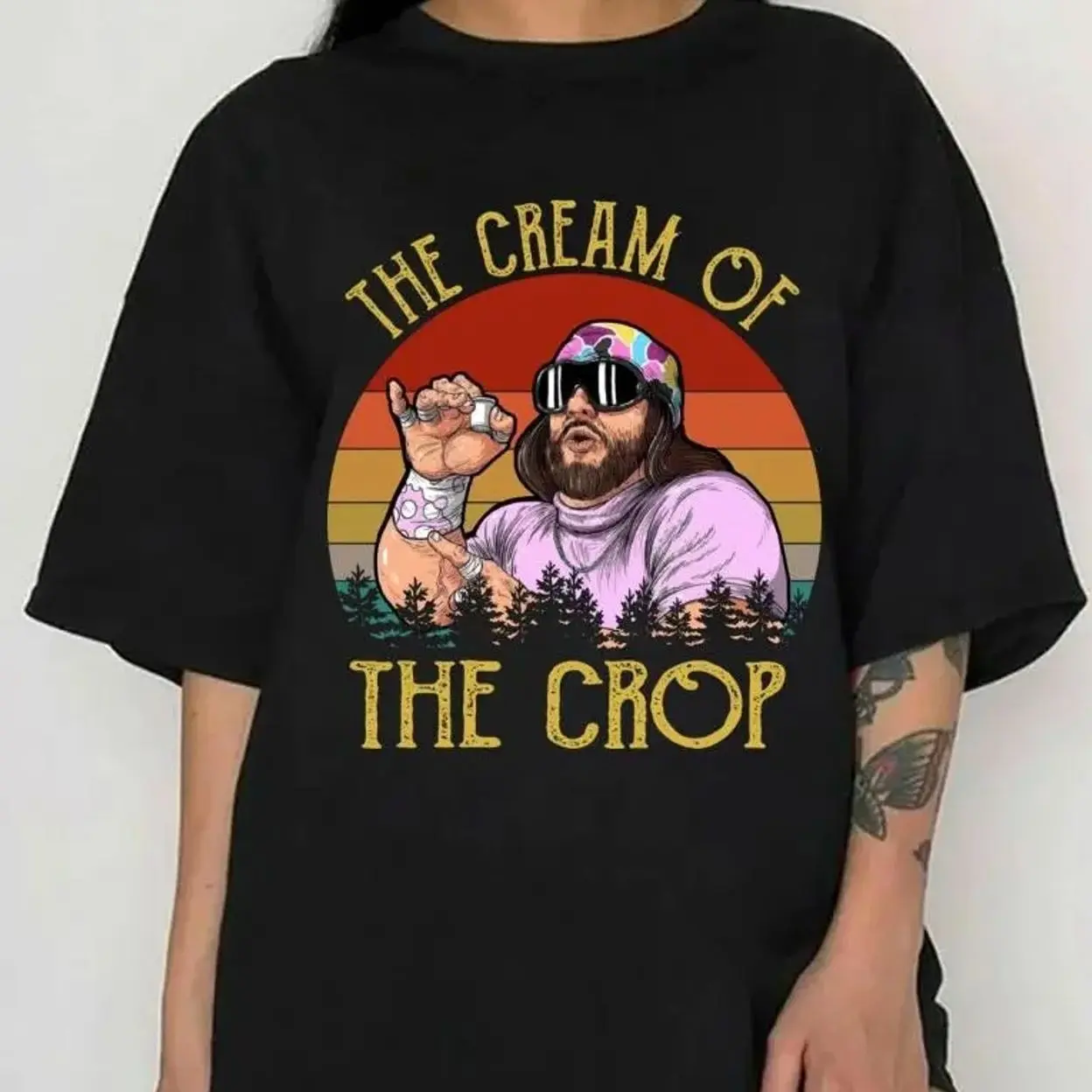 Macho The Cream of The Crop Vintage Funny Vintage Retro T-Shirt, Randy Savage Shirt, Macho Man Shirt, Gift For Him, Gift For Her. YBX