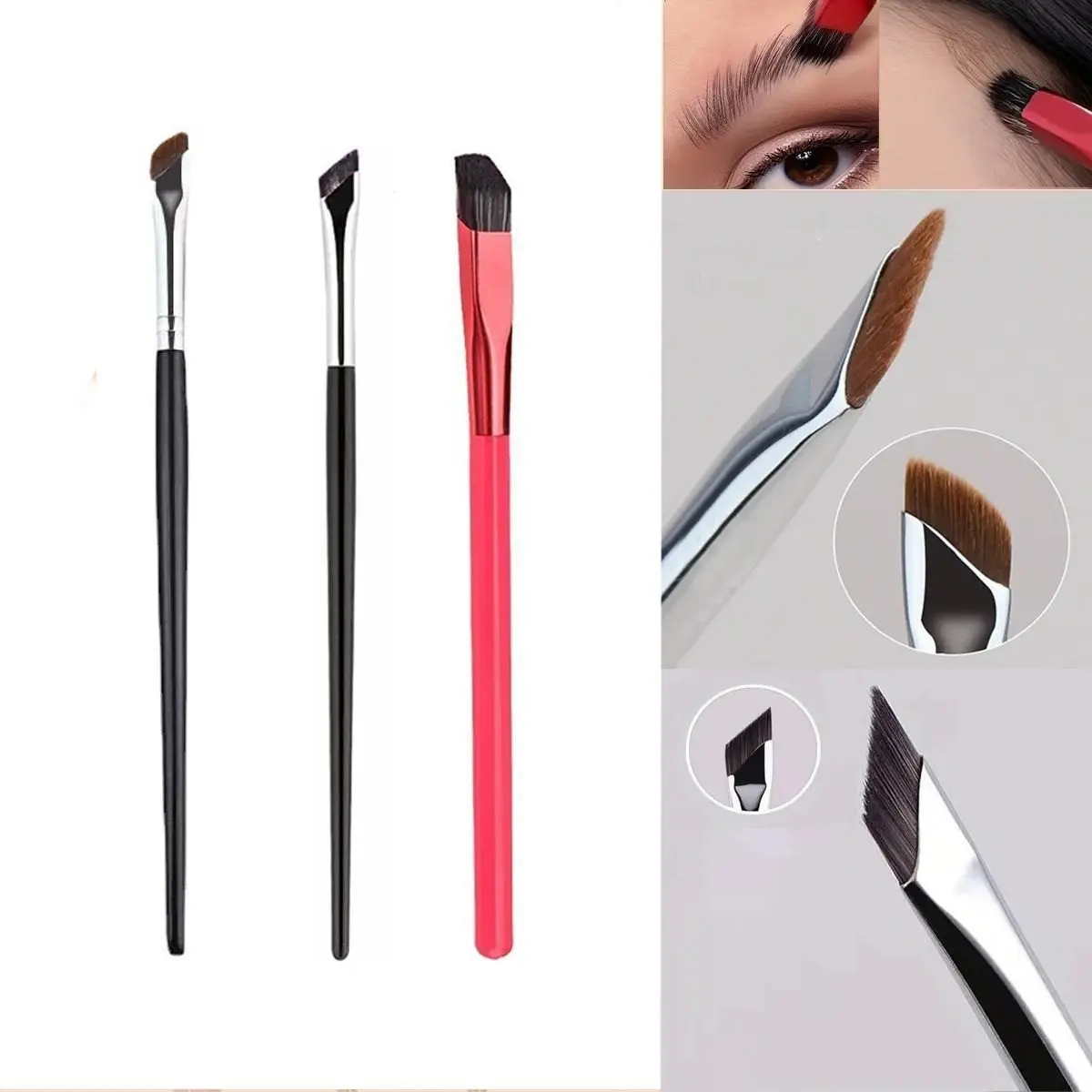 Multifunctional Ultra-Thin Eyeliner Brush, 3D Design Tip, Angled Makeup Brush Head, Soft Non- Shedding Eyeliner Pen, Ideal for Beginners, Eye Brushes