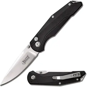 Elite Tactical Cruiser 7-inches Overall D2 Steel Button Lock Pocket Knife, G10 Handle, Ceramic Ball Bearings ET-FDR007