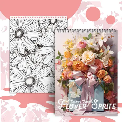 Flower World Theme Coloring Painting, Watercolor Floral Design, Various Floral Patterns Exquisite Flower Blooming Details Design Lifelike, Other Holiday Party Gifts, Diy Art