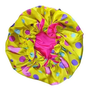 Self Love Bonnet yellow adjustable - Satin Hair Bonnet for Women, Teens, and Young Girls - Protects Hair from Breakage and Frizz - Comfortable and Lightweight - 8x8 Inches