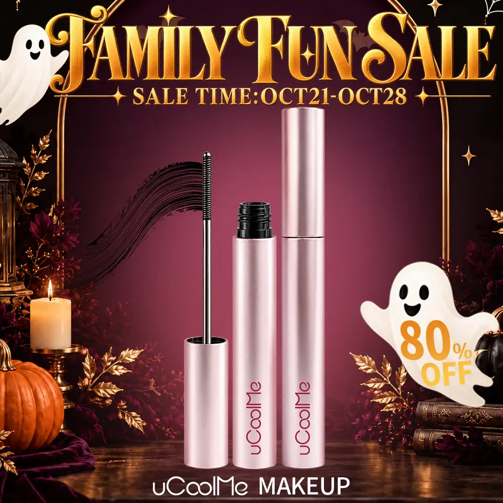 UCOOLME Lengthening & Curling Mascara - 6ML Waterproof Brush-On Carbon Black Cosmetic for Adults, Thickening, Volumizing, Brightening, Natural Extension, Natural Lash Lift, 24-Hour Smudge-Proof Long Lashes Makeup