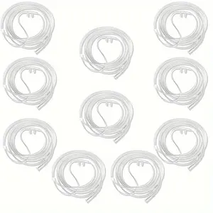 10 pieces of 7-foot (about 2.1m) ultra-soft oxygen tube for adult oxygen nasal tube-high-flow, kink-resistant, highly visible, lightweight tube with oxygen tube.