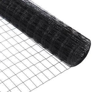 Garden Fence Black PVC Coated Welded Wire Fencing 48 Inch x 50 Foot, 2 Inch x 3 Inch 16GA, Garden Border Fencing Roll Vinyl Coating Metal Wire Mesh for Yard Vegetable Plant Protection Poultry Netting