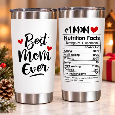 TEEZWONDER Christmas Gift for Mom, Best Mom Ever Tumbler, 20oz Stainless Steel Tumbler with Lid, Gift for Mother, Bonus Mom & Step Mom #TikTokShopBlackFriday #TikTokShopCyberMonday #discoveryourgift