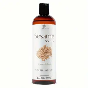 GORIQUE Sesame Seed Oil for Hair, Skin & Scalp Care, Lightweight Moisturizing Beauty Oil for Dry Hair & Smooth Looking Skin, Multi-Use Natural Oil for Nails & Body Care, Daily Nourishing Care Oil 200ml