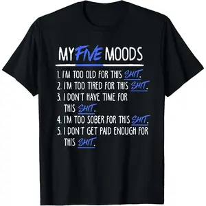 100% Cotton Printed Street-Style T-Shirt My Five Moods T-Shirt