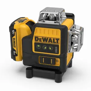 Dewalt DW089LG Green Light Laser Level - 3-Side 360-Degree Vertical Lines, Horizontal Level Line, 12V Lithium Battery-Powered Outdoor Tools & Hardware Hand Tool
