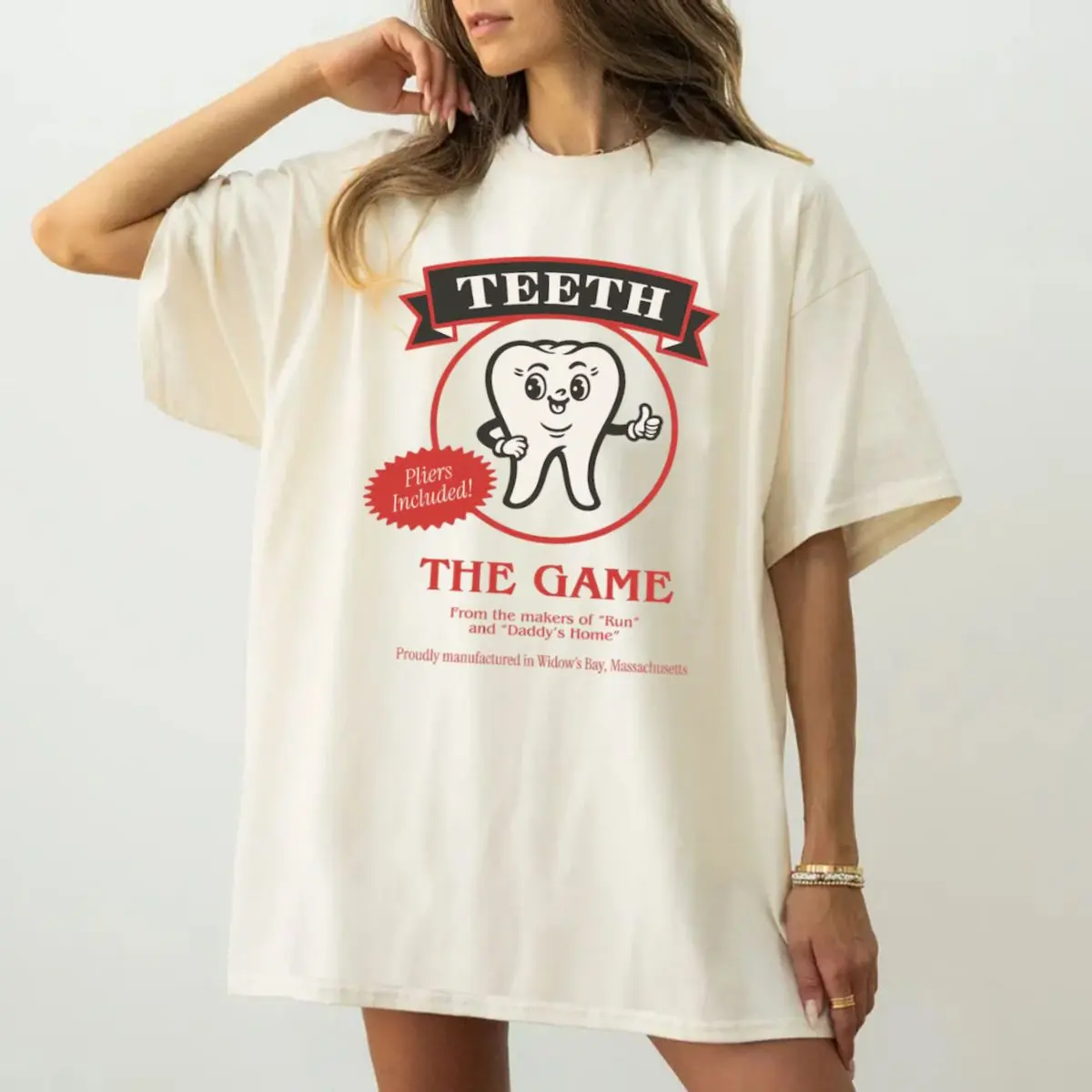 Comfort Colors Teeth Widow's Board Game T Shirt, Funny Bay Tv Graphic Tee, Widows Bay Tv Show Shirt, Tv Show Merch Outfit , Unisex Fitted Short Sleeve Tee, Classic Streetwear