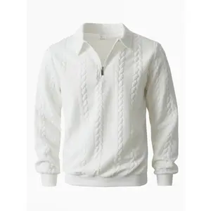 Men's Fall Winter Outfits Knitted Polo Neck Long Sleeve Sweatshirt for Daliy Wear, Old Money Zipper Half Button Design, Casual Versatile Trendy Simple Pullover,Essential for Man's Wardrobe. Knitwear san diego jumper