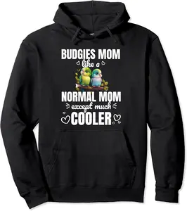 Budgie Cool Mom Budgerigar Parakeet Bird Pullover Hoodie - Emmacole Shop 90B0BYL3JTPF