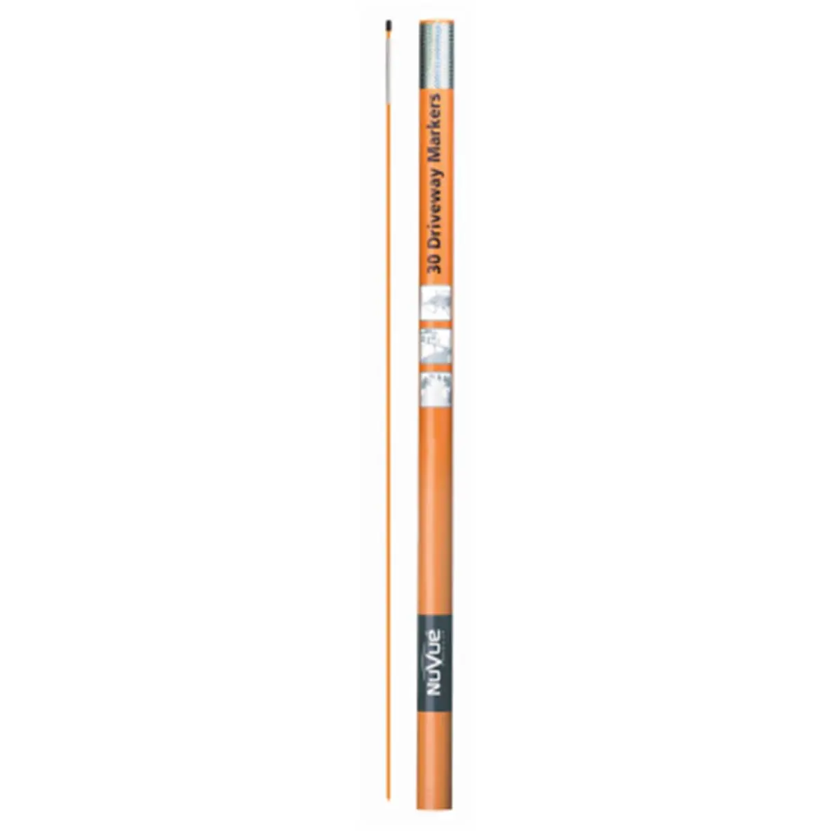 212 MAIN 46 in. Orange Contractor Driveway Markers, Modern, Dependable, Flexible Fiberglass Shaft, Reflective White Tops