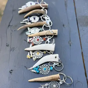 Real Antler Keychain with Dream Catcher - Unique Design & Authentic Antler Material