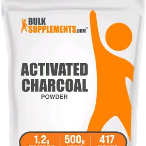 BulkSupplements.com Activated Charcoal Powder from Coconut for Teeth Whitening Vegan Gluten Free 1200mg per Serving 250g Pack of 1 Oral Supplement - Daily