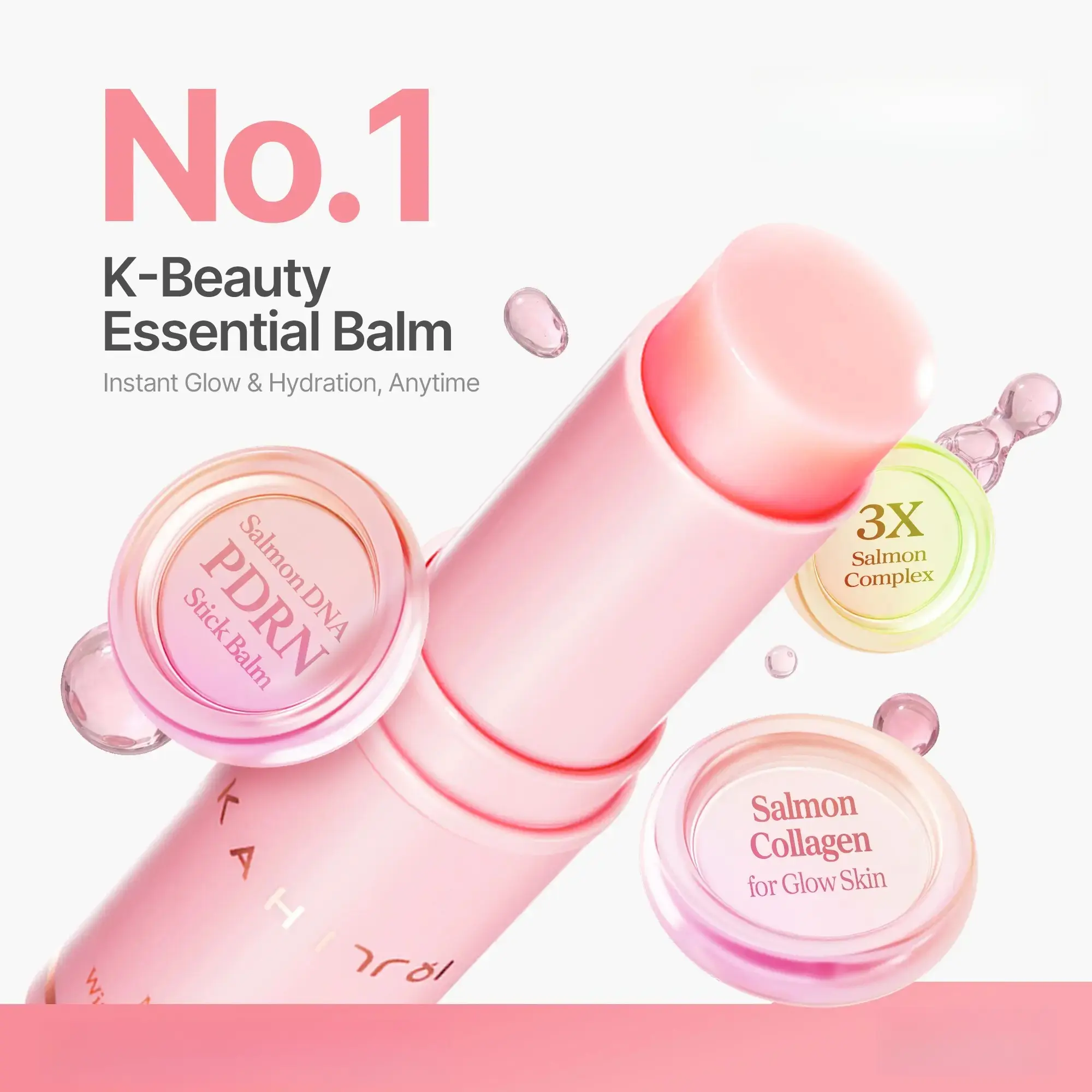 KAHI Wrinkle Bounce Multi Balm Stick - PDRN Collagen Wrinkle Stick & Hydrating Multi-Use Balm for Face Lips & Neck Anti-Aging Radiance Booster with Salmon Collagen Jeju Fermented Oil & PDRN Skin Repair Moisturizing Hydrate Nourishing