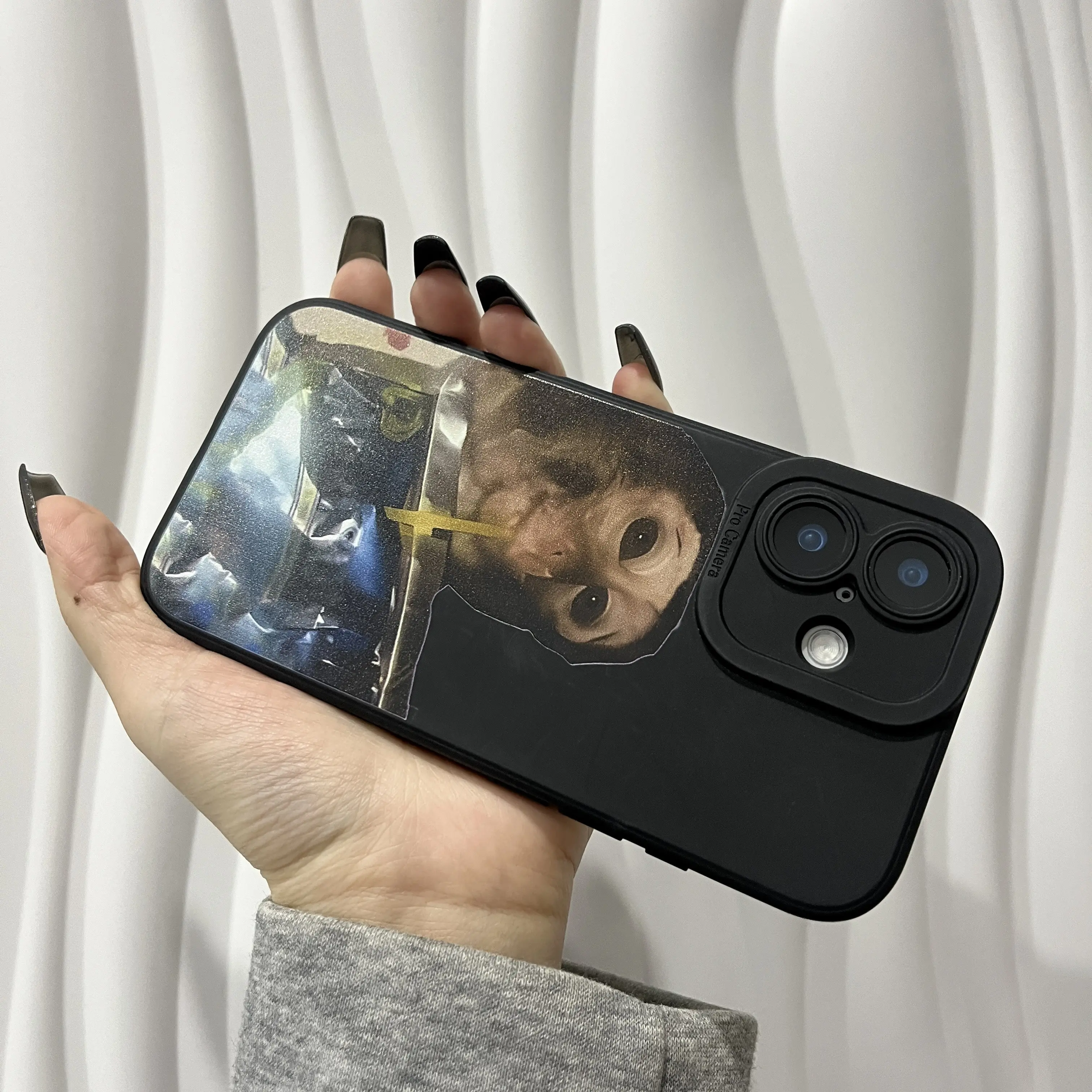 for iPhone13 Funny Monkey Phone Case for iPhone 16 15 14 13 12 11 Cartoon Monkey Drink juice Case Cover Liquid Silicone Soft Gel Rubber Durable Matt Phone Cover with Microfiber Lining