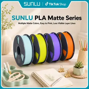 SUNLU Matte Series 3D Printing Filament | PLA/Dual-Color/HighSpeed PLA/HighSpeed PETG Optional | No Drawing, No Plugging | Minimal Matte Texture, Unlimited Creation | Color Aesthetics, First Choice for Beginners5258