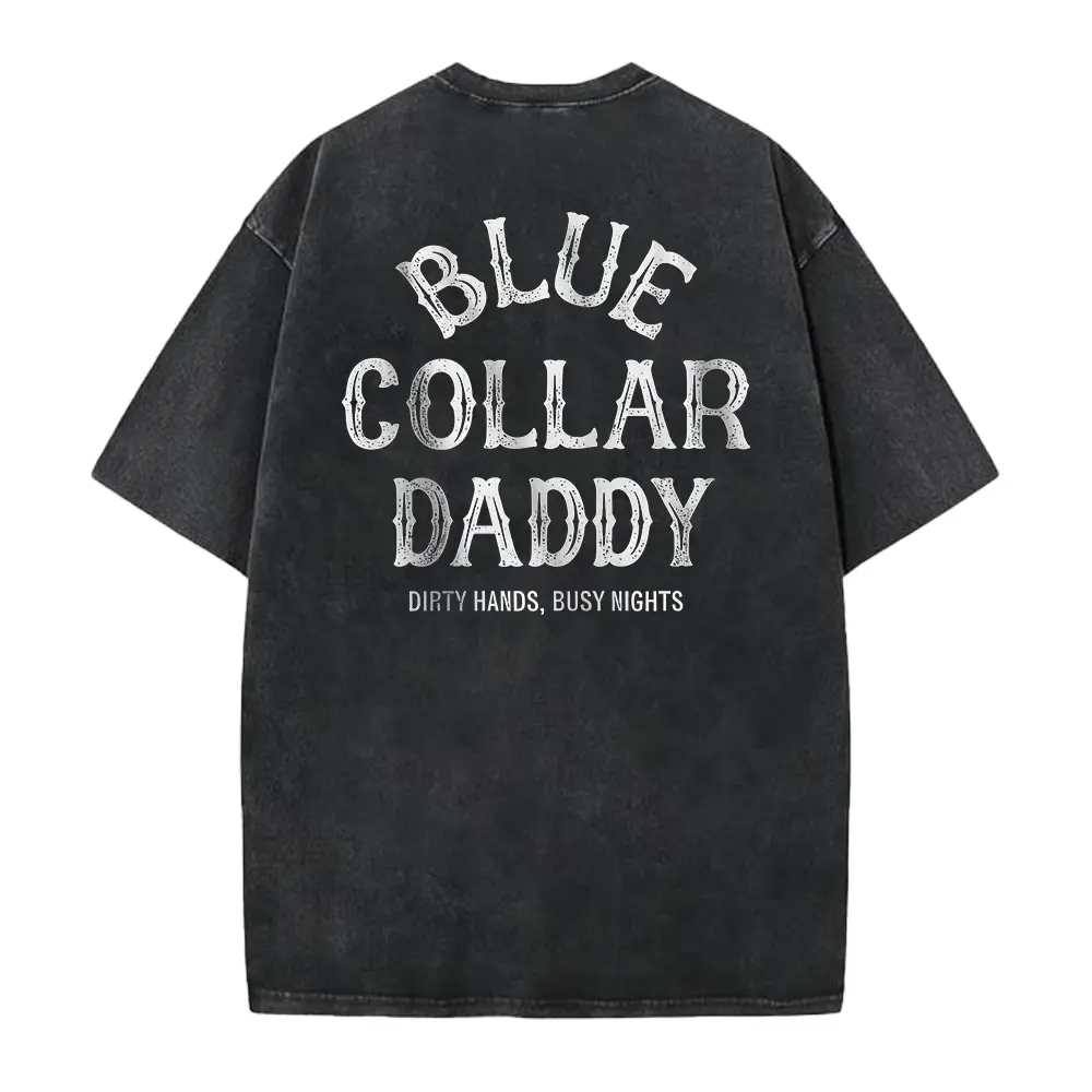 Blue Collar Daddy Design T-Shirt Hoodie Sweatshirt, Menswear, Streetwear