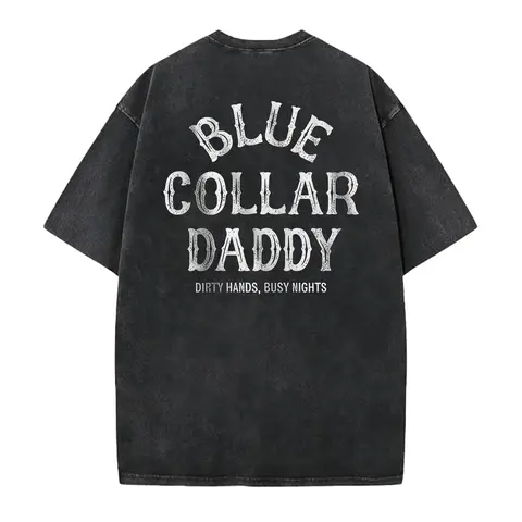 Blue Collar Daddy Design T-Shirt Hoodie Sweatshirt, Menswear, Streetwear