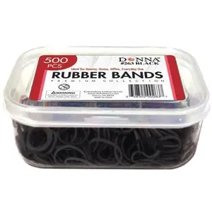 Donna Durable Rubber Bands for Hair Braids & Ponytails, 500PCS Black Mini Elastics, No-Damage Tiny Bands for Kids & Women