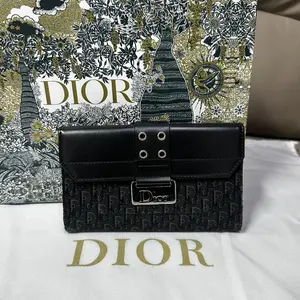 Pre-owned France Clutches & Wristlets DIOR Black Monogram Punk Wallet(sz H19857)