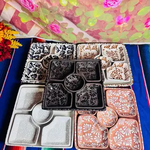 Botanero cuadrado de barro cielito lindo varios colores