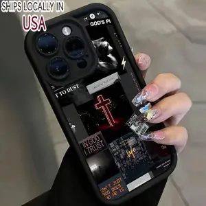 Creative Cross Pattern Phone Case, Full Body Shockproof Phone Protective Cover, Fashion Phone Accessories Compatible with iPhone 16 15 14 13 12 11 Pro Max