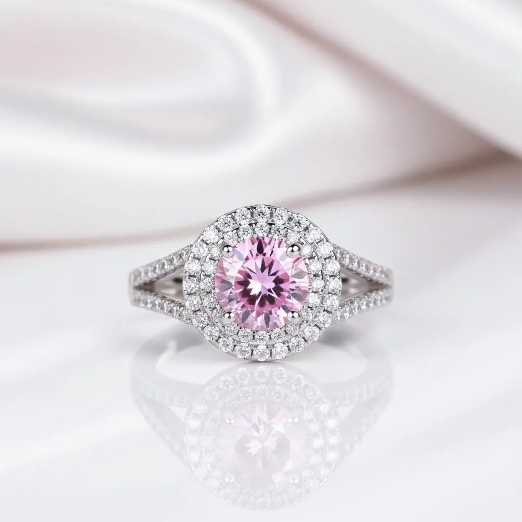1.25 Ct Diamond Option Double Halo Engagement Ring