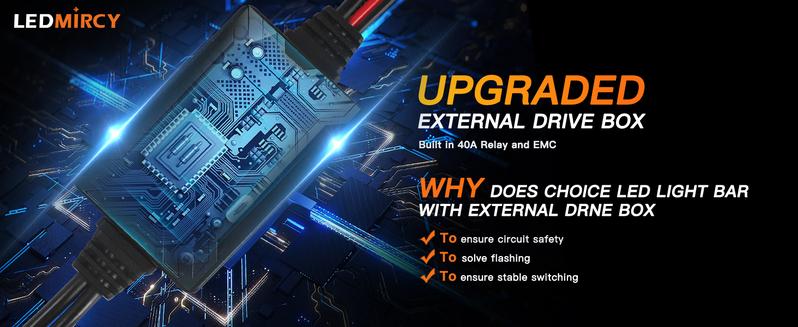 LEDMIRCY 7-Inch LED Light Bar – 6 Modes, Waterproof Multi-Mode LED Light Bar, White & Amber Strobe Lights, Off-Road, Fog Lights for Trucks, Boats, ATVs, Jeeps, SUVs