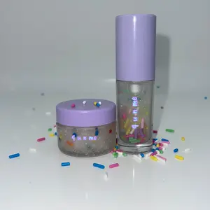 Cupcake Sprinkles Lip Oil & Lip Sugar Scrub - Daily Soothing Skincare Set with Luxurious Lip Oil and Textural Sugar Scrub for Enhanced Skincare Routine