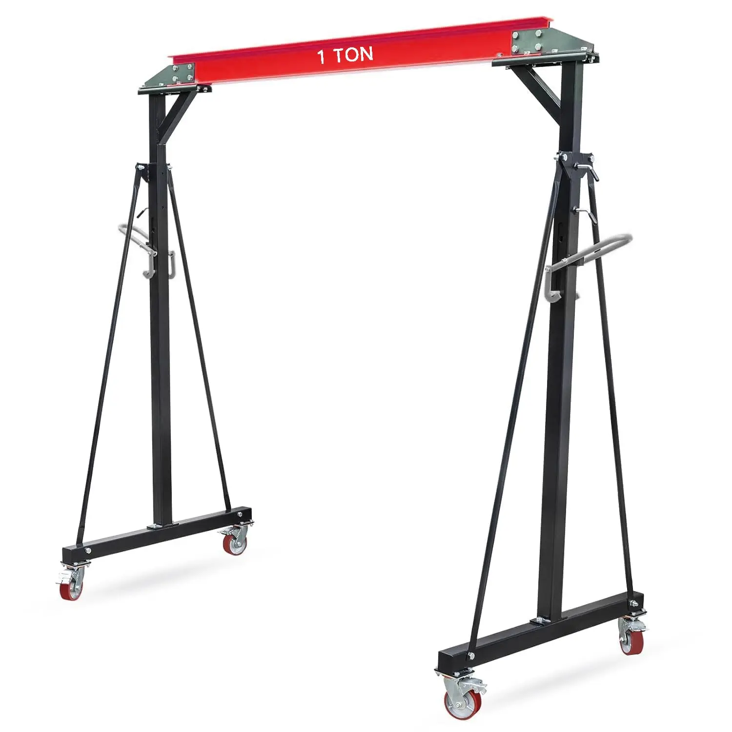 Garvee 2200LBS Gantry Crane, 8-12 FT Adjustable Height Gantry Crane, 1 Ton Shop Crane Lift Hoist for Warehouse, Factory