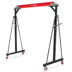 Garvee 2200LBS Gantry Crane, 8-12 FT Adjustable Height Gantry Crane, 1 Ton Shop Crane Lift Hoist for Warehouse, Factory