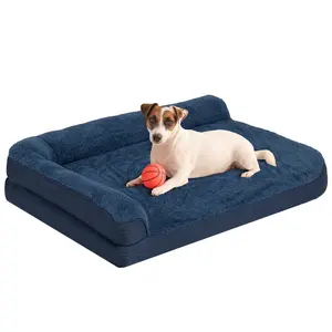 PureWags Orthopedic Dog Beds, L Shaped Waterproof Large Dog Bed with Removable Cover and Nonskid Base, Soft Pet Couch Bed