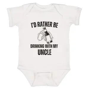 Id Rather Be Drinking With My Uncle Baby Onesie, Funny Baby  Clothing, Newborn Baby Bodysuit, Baby Clothes,   Bodysuits & One-pieces