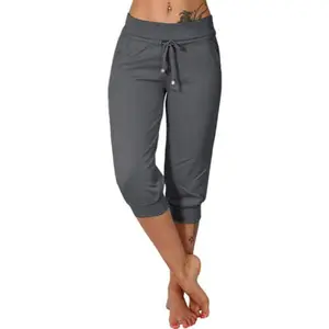 PASLTER Womens Capri Yoga Pants Loose Drawstring Pajama Pants Lounge Joggers Pants with Pockets