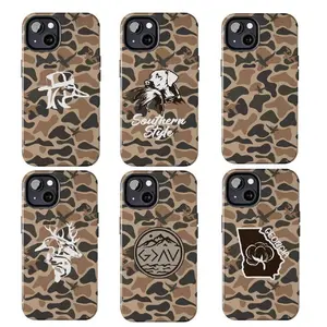 Vintage Old School Camo Southern Waterfowl Hunting Heavy Duty Tough Phone Case Shockproof Drop Protection Durable Hard Cover Aesthetic for iPhone 11 12 13 14 15 16 17 Pro Max Plus