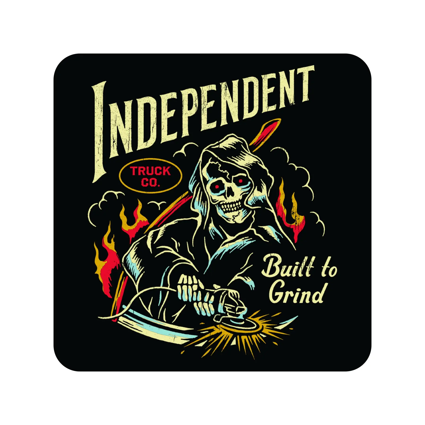 6"x6" Built to Grind Car Stickers, 5-Pack 6in Independent Assorted Colors Exterior Accessories for Truck Enthusiasts