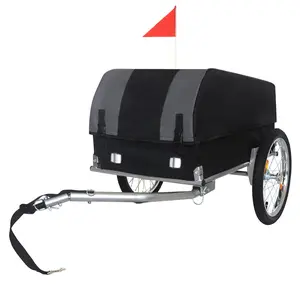 Foldable Bike Cargo Trailer | 88lb Capacity & 16" All-Terrain Wheels | Waterproof Cover for Camping, Groceries & Hauling