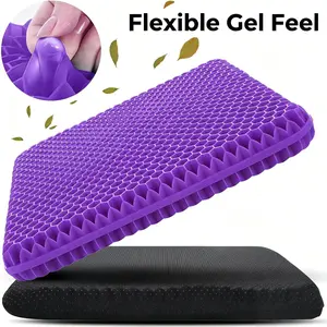 Large Cooling Honeycomb Gel Seat Cushion with Washable Grip Cover - Soft, Breathable, Ideal for Office Chairs, Home Seating & Sedentary Behavior Relief
