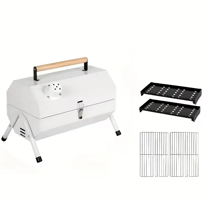 utdoor Octagonal Chimney Grill Charcoal BBQ Cooker, Portable Hand-Carry Design with Stable Structure, No Electricity Needed, Great for Backyard Barbecues, Camping Trips And Family Parties, Durable And Easy to Use All Year Round